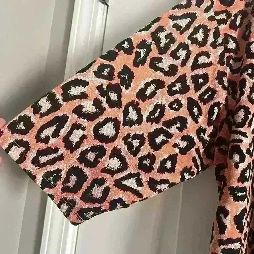 Brina & Em Woman’s‎ Pink Black Animal Print Short Sleeve Plus Size Top- Size 3X - Picture 6 of 9